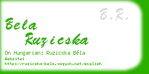 bela ruzicska business card